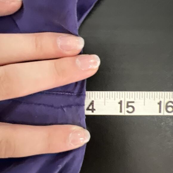 Vintage Silk Windbreaker Pants Women Large Eggplant Purple 90s Jogger Zip Ankle - Picture 9 of 11